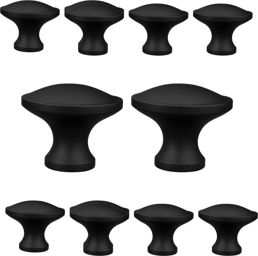 By MJM Meubelknop Rapid Rond Zwart SET 10 stuks Kast knopjes Kastknoppen Zwart Meubelknop- deurknoppen voor kasten Meubelbeslag deurknopjes Kastknopjes