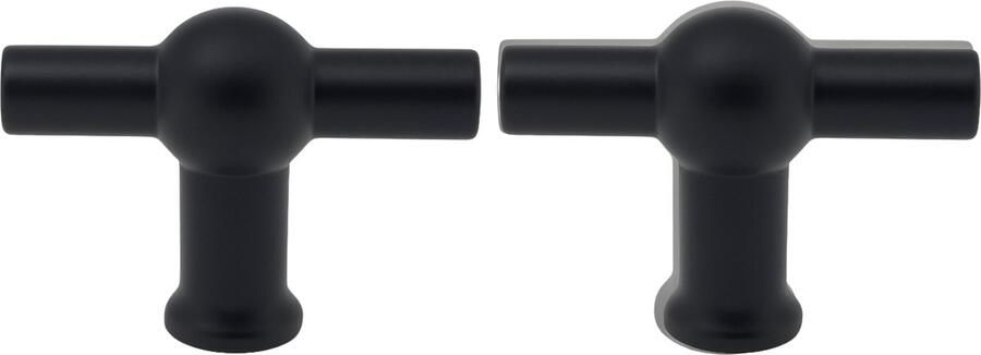By MJM 2X Kastknoppen Kansas T-Greep zwart Kastknop Meubelknop T-Greep deurknoppen voor kasten Meubelbeslag deurknopjes