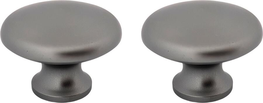 By MJM 2X Kastknoppen Macon Grijs rond Diameter 27 mm Kastknop Meubelknop Deurknoppen voor kasten Meubelbeslag Deurknopjes Meubelknoppen