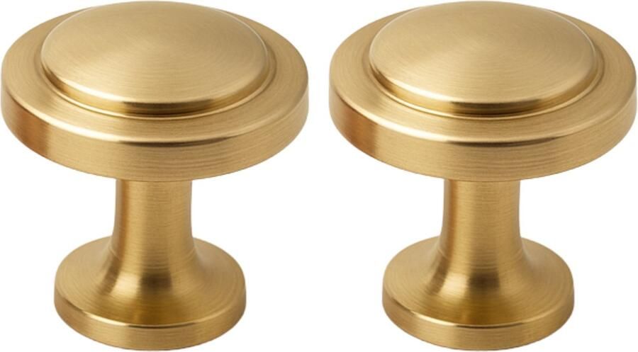 By MJM 2X Kastknoppen Memphis goud rond Diameter 32 mm Kastknop Meubelknop Deurknoppen voor kasten Meubelbeslag Deurknopjes Meubelknoppen