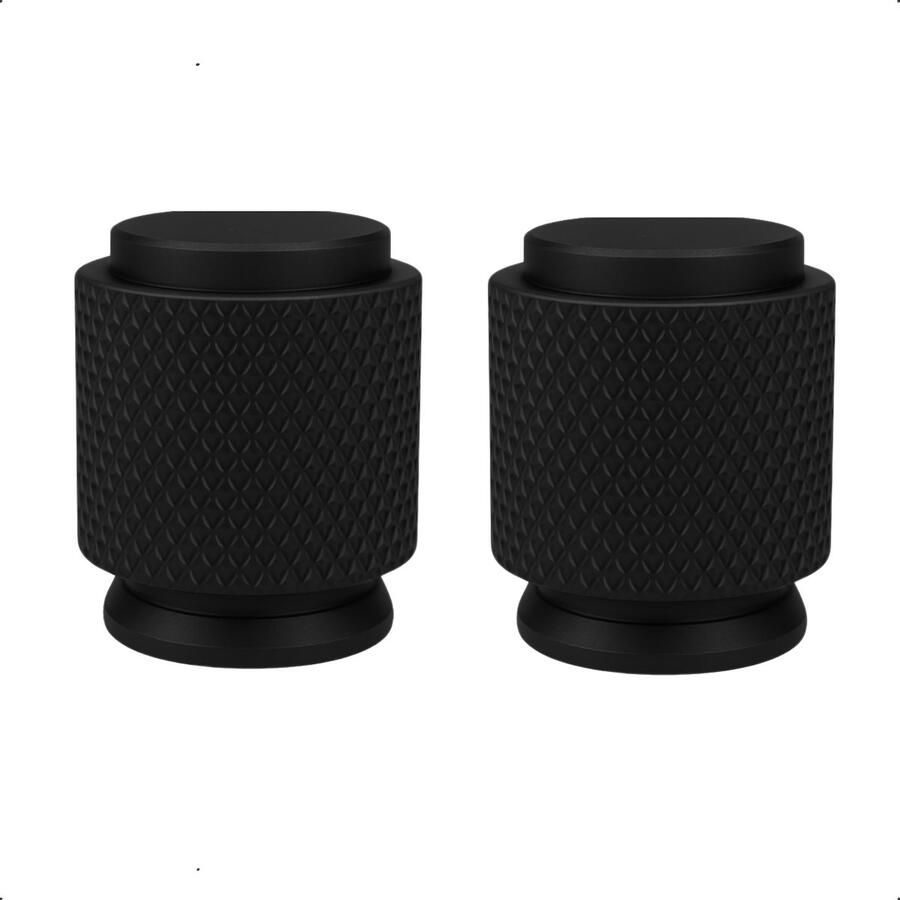 By MJM 2X Meubelknop Dodge Ribbel Rond Zwart Kast knopjes Kastknoppen Zwart Meubelknop- deurknoppen voor kasten Meubelbeslag deurknopjes Kastknopjes