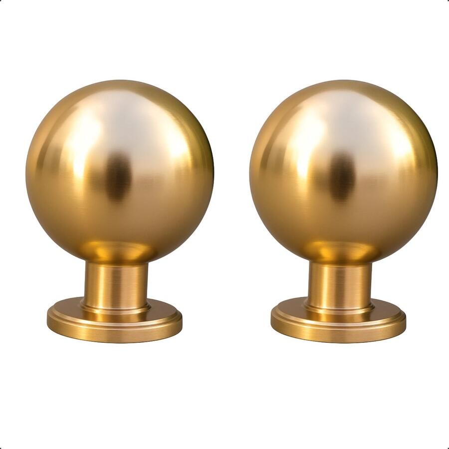 By MJM 2X Meubelknop Madison Rond Goud- Kast knopjes Kastknoppen Goud Meubelknop- deurknoppen voor kasten Meubelbeslag deurknopjes Kastknopjes