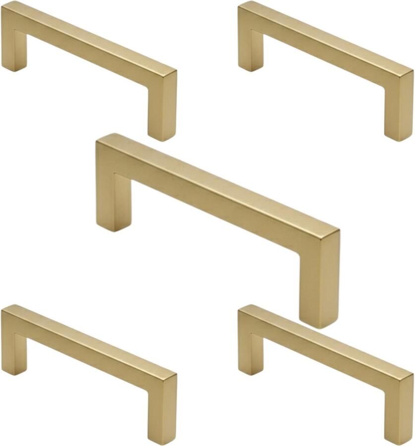 By MJM Handgreep Keukengreep RVS Goud 128 mm 5 Stuks Modern Handgrepen kast Handgrepen voor deurtjes Deurgreep Meubelgreep Handgreep Goud meubelgrepen Keukengreep Keukenkastjes Greep Goud- Meubelbeslag greepjes Inclusief schroeven - Foto 2