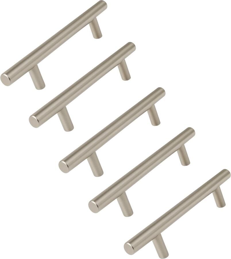 By MJM 5X Handgreep RVS 96 MM Denver Handgrepen keukenkastjes Handgrepen voor deurtjes Handgrepen Kast Handgreep keukenkastjes Handgreep kast Meubelbeslag Keukengreep deurgreep rVS