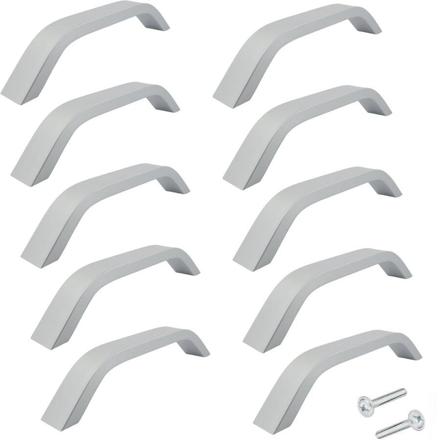 By MJM Beugelgreep Tulsa Aluminium mat 128 MM 10 Stuks Handgreep Keukengreep Handgrepen voor deurtjes Deurgreep Meubelgreep Keukengreep Keukenkastjes Greep Aluminium handgrepen kast meubelgrepen inclusief schroeven