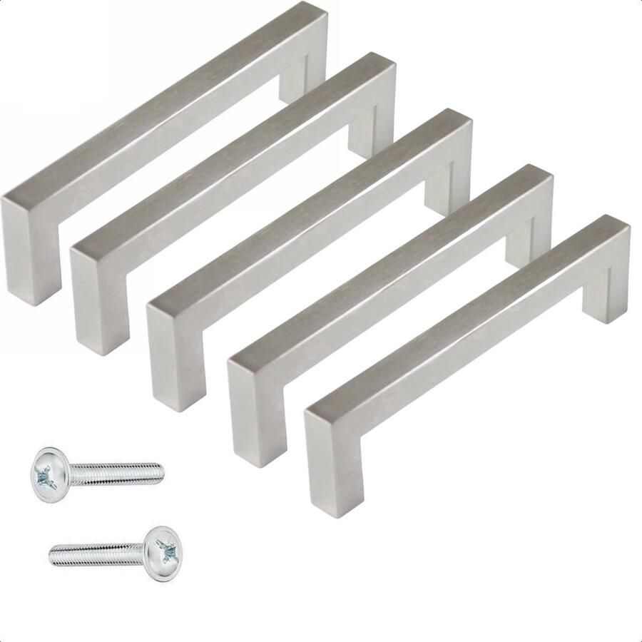By MJM RVS Handgreep Dallas RVS 96 mm 10 STUKS Modern Handgreep kast Handgrepen voor deurtjes Deurgreep Meubelgreep Handgreep RVS meubelgrepen handgreep keukenkastjes Greep RVS- Meubelbeslag handgreep badkamer - Foto 3