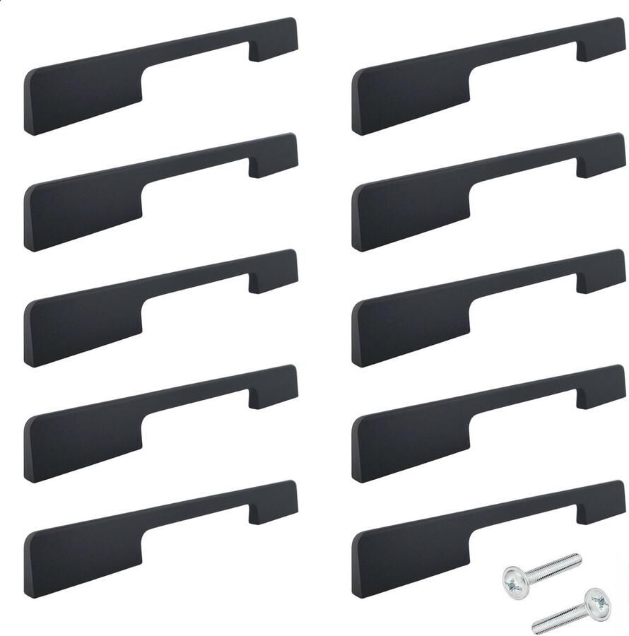 By MJM Handgreep Keukengreep Seattle Zwart 160 mm 10 STUKS Design Handgrepen voor deurtjes Deurgreep Meubelgreep Handgreep Zwart- Keukengreep Keukenkastjes Greep Zwart handgrepen kast meubelgrepen Handgrepen voor deurtjes