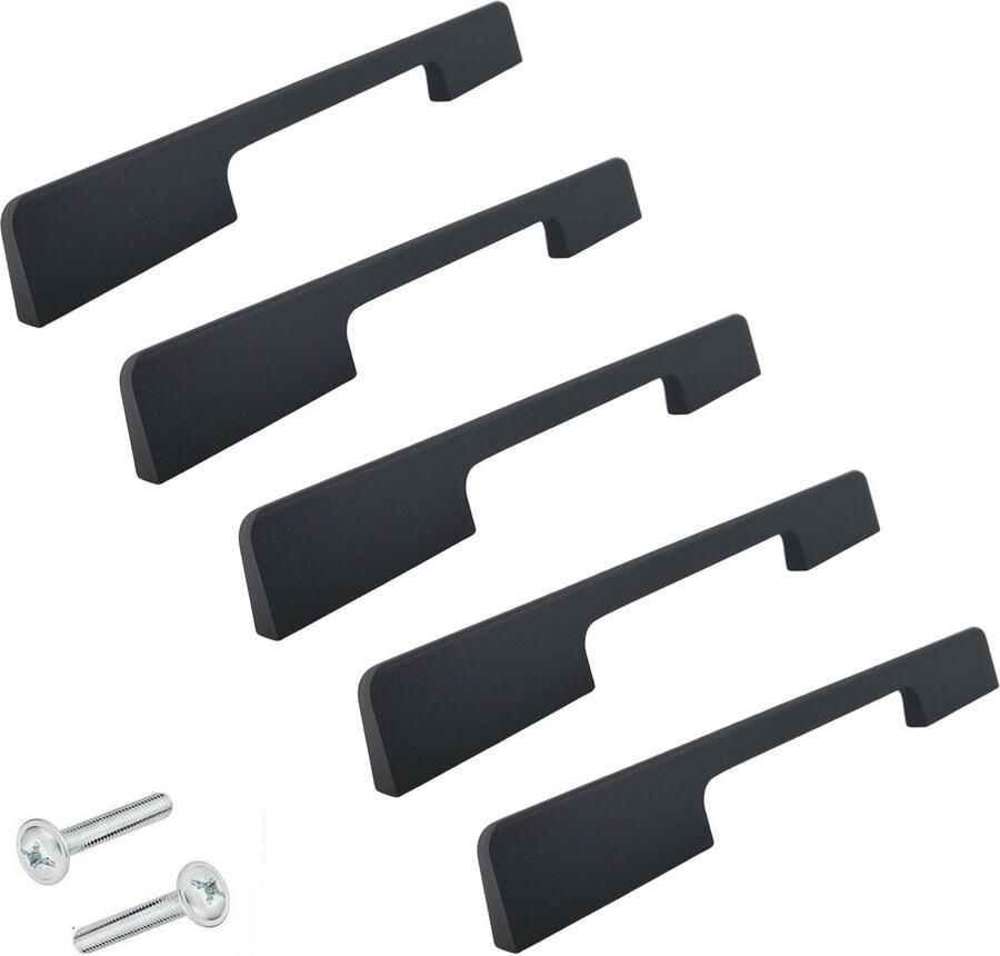 By MJM Handgreep Keukengreep Seattle Zwart 160 mm 5 STUKS Design Handgrepen voor deurtjes Deurgreep Meubelgreep Handgreep Zwart- Keukengreep Keukenkastjes Greep Zwart handgrepen kast meubelgrepen Handgrepen voor deurtjes