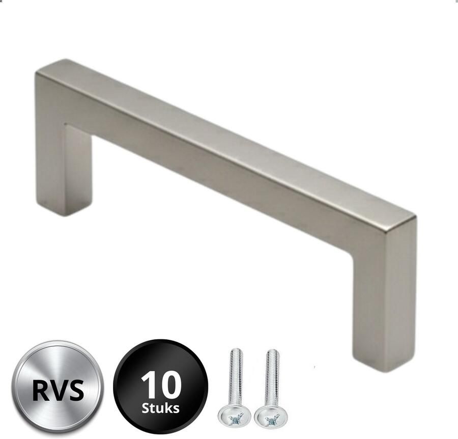 By MJM RVS Handgreep Dallas RVS 96 mm 10 STUKS Modern Handgreep kast Handgrepen voor deurtjes Deurgreep Meubelgreep Handgreep RVS meubelgrepen handgreep keukenkastjes Greep RVS- Meubelbeslag handgreep badkamer - Foto 2