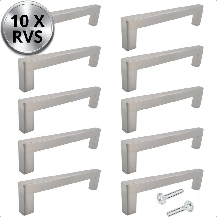 By MJM RVS Handgreep Dallas RVS 96 mm 10 STUKS Modern Handgreep kast Handgrepen voor deurtjes Deurgreep Meubelgreep Handgreep RVS meubelgrepen handgreep keukenkastjes Greep RVS- Meubelbeslag handgreep badkamer