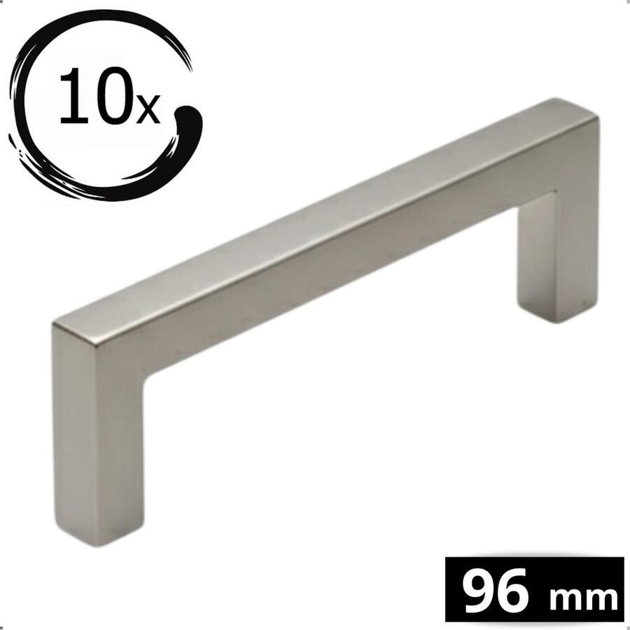 By MJM RVS Handgreep Dallas RVS 96 mm 10 STUKS Modern Handgreep kast Handgrepen voor deurtjes Deurgreep Meubelgreep Handgreep RVS meubelgrepen handgreep keukenkastjes Greep RVS- Meubelbeslag handgreep badkamer - Foto 3
