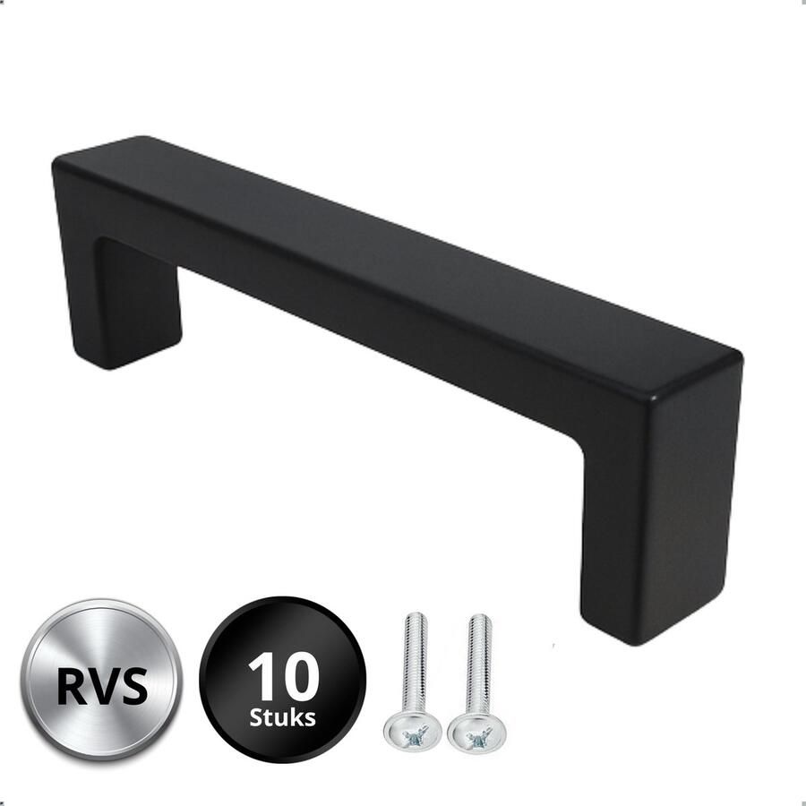 By MJM RVS Handgreep Atlanta zwart 160 mm 10 Stuks Strak Handgreep kast Handgrepen voor deurtjes Deurgreep Meubelgreep Handgreep Zwart meubelgrepen handgreep keukenkastjes Greep Zwart Meubelbeslag handgreep badkamer schroeven - Foto 2