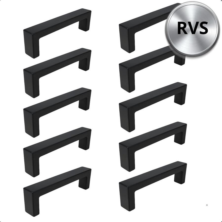 By MJM RVS Handgreep Atlanta zwart 160 mm 10 Stuks Strak Handgreep kast Handgrepen voor deurtjes Deurgreep Meubelgreep Handgreep Zwart meubelgrepen handgreep keukenkastjes Greep Zwart Meubelbeslag handgreep badkamer schroeven