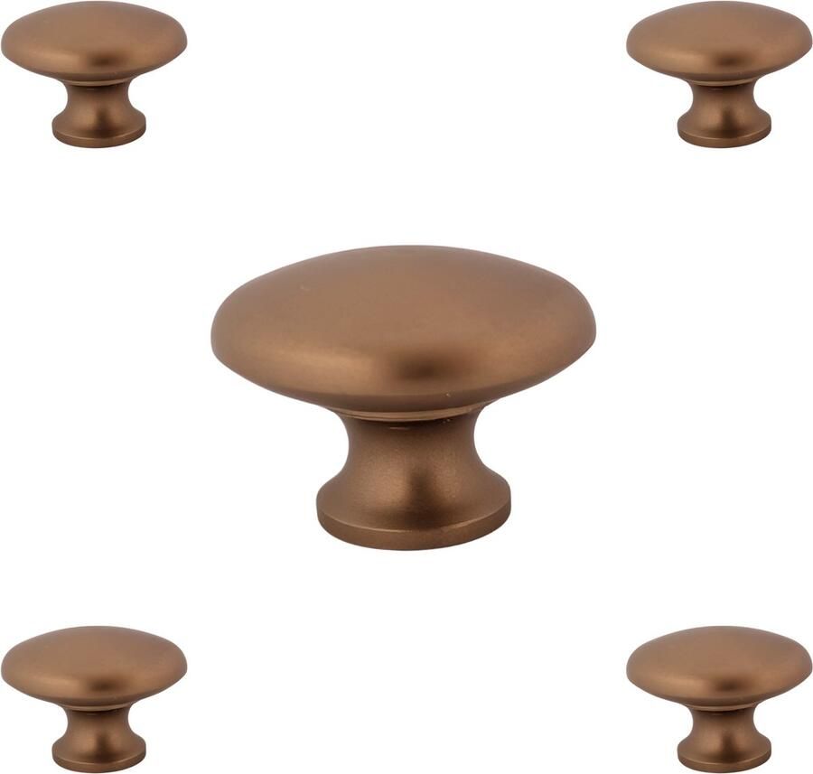 By MJM Kastknoppen Macon Brons rond 5 Stuks Diameter 27 mm Kastknop Meubelknop Deurknoppen voor kasten Meubelbeslag Deurknopjes Meubelknoppen