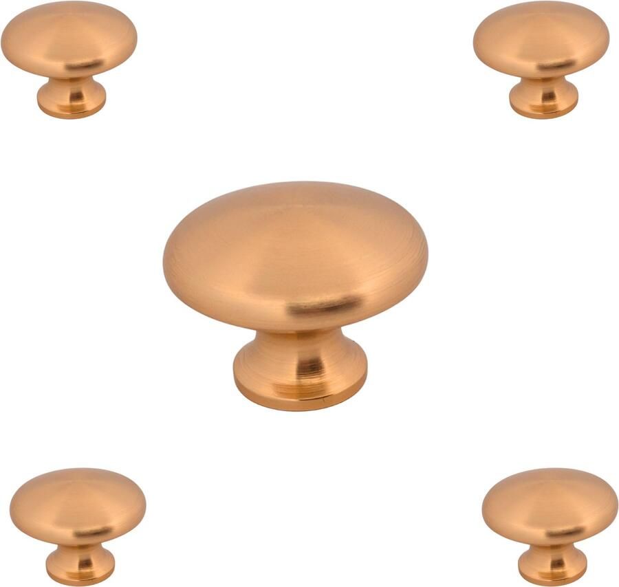By MJM Kastknoppen Macon Goud rond 5 Stuks Diameter 27 mm Kastknop Meubelknop Deurknoppen voor kasten Meubelbeslag Deurknopjes Meubelknoppen