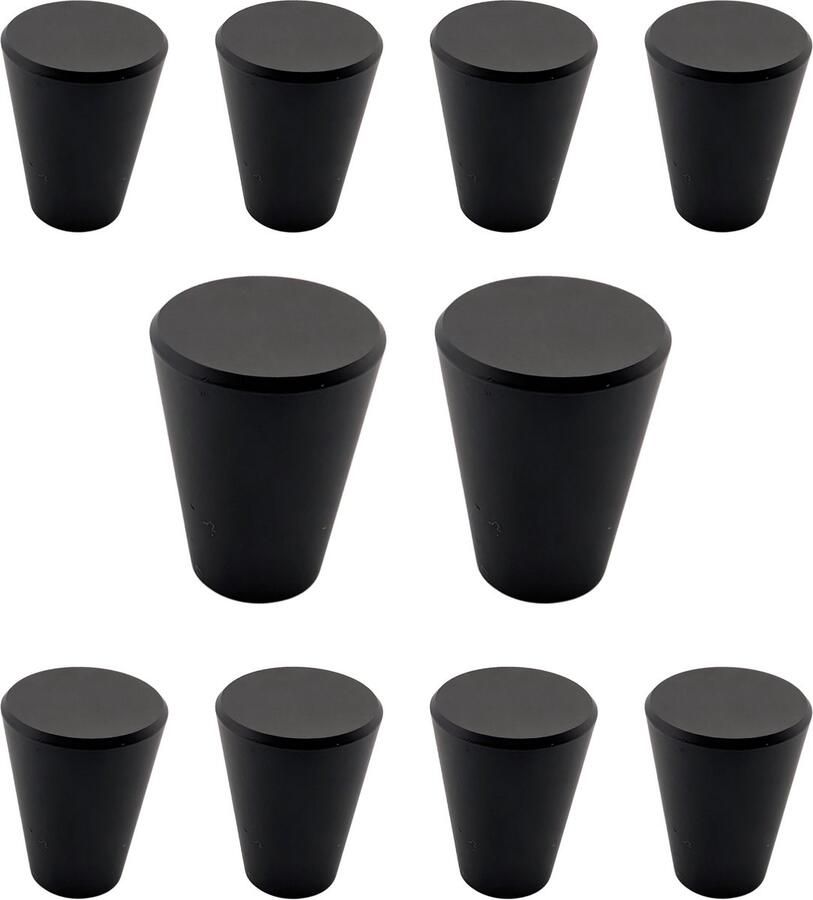 By MJM Meubelknop Akron recht Zwart SET 10 stuks Kast knopjes Kastknoppen Zwart Meubelknop- deurknoppen voor kasten Meubelbeslag deurknopjes Kastknopjes - Foto 2