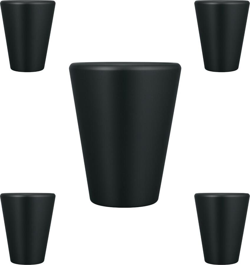 By MJM Meubelknop Akron recht Zwart SET 5 stuks Kast knopjes Kastknoppen Zwart Meubelknop- deurknoppen voor kasten Meubelbeslag deurknopjes Kastknopjes