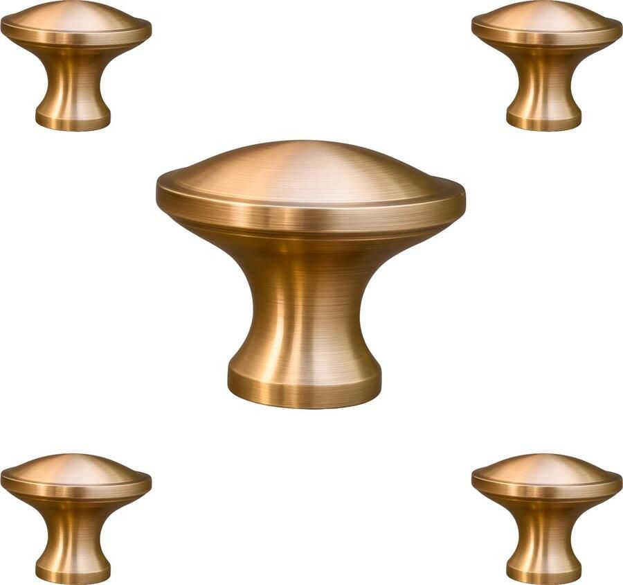 By MJM Meubelknop Rapid Rond Goud SET 5 stuks Kast knopjes Kastknoppen Goud Meubelknop deurknoppen voor kasten Meubelbeslag deurknopjes Kastknopjes