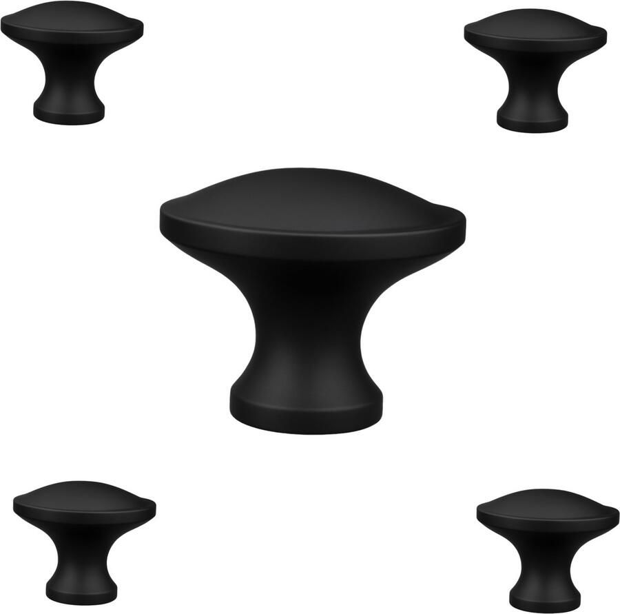 By MJM Meubelknop Rapid Rond Zwart SET 5 stuks Kast knopjes Kastknoppen Zwart Meubelknop- deurknoppen voor kasten Meubelbeslag deurknopjes Kastknopjes