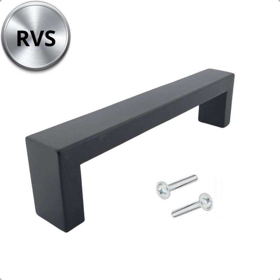 By MJM RVS Handgreep Atlanta RVS zwart 160 mm Strak Handgreep kast Handgrepen voor deurtjes Deurgreep Meubelgreep Handgreep Zwart meubelgrepen handgreep keukenkastjes Greep Zwart Meubelbeslag handgreep badkamer schroeven