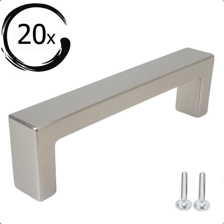 By MJM Handgreep Keukengreep RVS 128 mm 20 Stuks strak Handgrepen voor deurtjes Deurgreep Meubelgreep Handgreep Rvs Keukengreep Keukenkastjes Meubelbeslag handgrepen kast meubelgrepen Handgrepen voor deurtjes inclusief schroeven - Foto 2