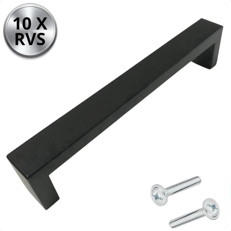 By MJM RVS Handgrepen Atlanta zwart 96 mm 10 Stuks Strak Handgreep kast Handgrepen voor deurtjes Deurgreep Meubelgreep Handgreep Zwart meubelgrepen handgreep keukenkastjes Greep Zwart Meubelbeslag handgreep badkamer schroeven - Foto 2