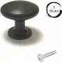 By MJM Deurknop zwart rond 5 Stuks Diameter 27 mm Kastknop Meubelknop Deurknoppen voor kasten Kastknoppen Meubelbeslag Deurknopjes Meubelknoppen - Thumbnail 2