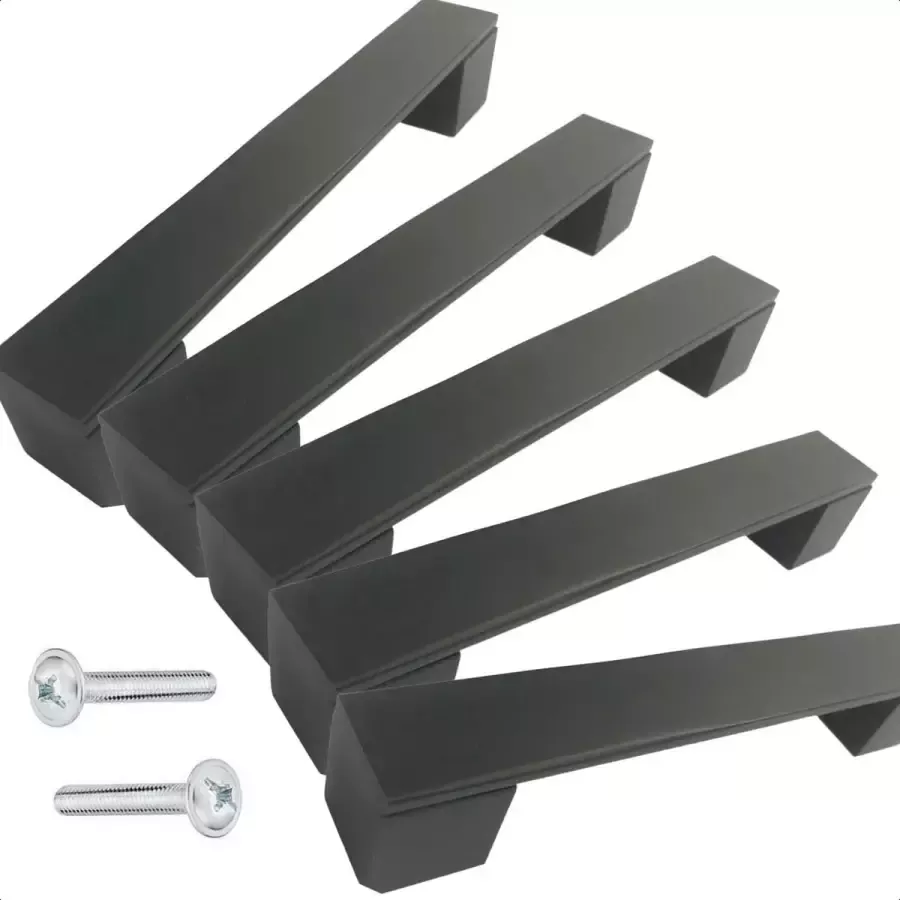By MJM Handgreep kast Austin Aluminium Zwart Hartafstand 160mm Zwart Meubelgreep zwart Keukengreep zwart Greep zwart Deurgreep Handgreep keukenkastjes handgrepen kast meubelgrepen Handgrepen voor deurtjes inclusief schroeven