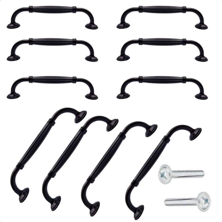 By MJM 20X Handgreep Klassiek zwart Aluminium Handgreep zwart 128mm Handgrepen handgreep keuken Meubelbeslag handgrepen keukenkastjes handgrepen kast Keukengrepen zwart Kastgrepen Meubelgrepen Deurgreep zwart Norfolk Serie - Foto 2