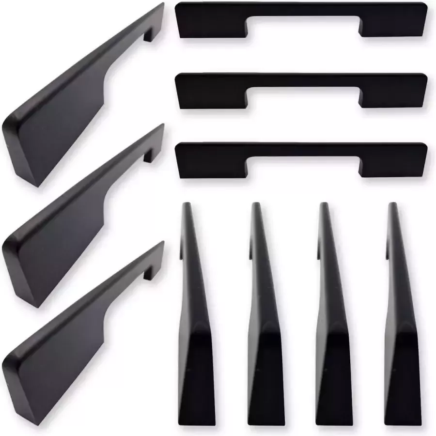 By MJM Handgreep Keukengreep Seattle design Zwart 128 mm 10 Stuks Design Handgrepen voor deurtjes Deurgreep Meubelgreep Handgreep Zwart- Keukengreep Keukenkastjes handgrepen kast kastknoppen meubelgrepen Aluminium inclusief schroeven - Foto 2