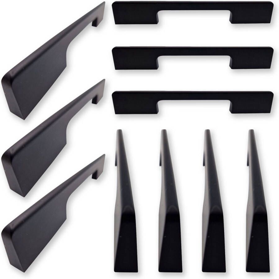By MJM Handgreep Keukengreep Seattle design Zwart 128 mm 20 Stuks Design Handgrepen voor deurtjes Deurgreep Meubelgreep Handgreep Zwart- Keukengreep Keukenkastjes handgrepen kast kastknoppen meubelgrepen Aluminium inclusief schroeven - Foto 2