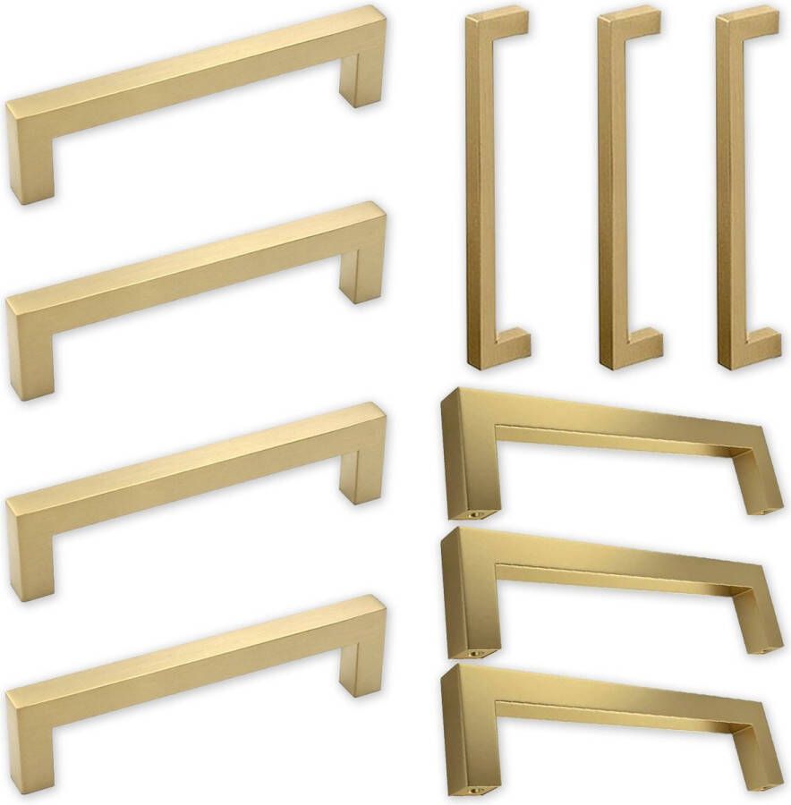 By MJM Handgreep Keukengreep RVS Goud 128 mm 20 Stuks Modern Handgrepen kast Handgrepen voor deurtjes Deurgreep Meubelgreep Handgreep Goud meubelgrepen Keukengreep Keukenkastjes- Greep Goud- Meubelbeslag greepjes Inclusief schroeven - Foto 2