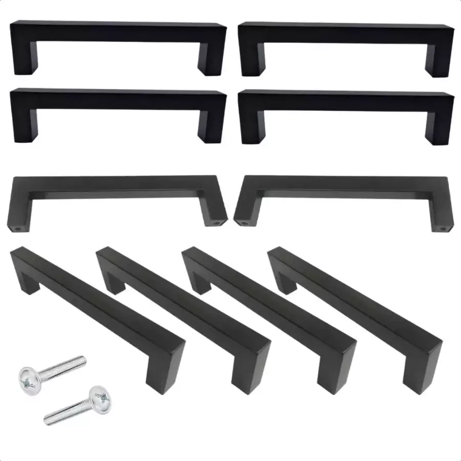 By MJM Handgrepen kast 128 mm zwart 10 Stuks Modern Handgreep kast Handgrepen voor deurtjes Deurgreep Meubelgreep Handgreep Zwart meubelgrepen handgreep keukenkastjes Greep Zwart Meubelbeslag handgreep badkamer schroeven - Foto 4
