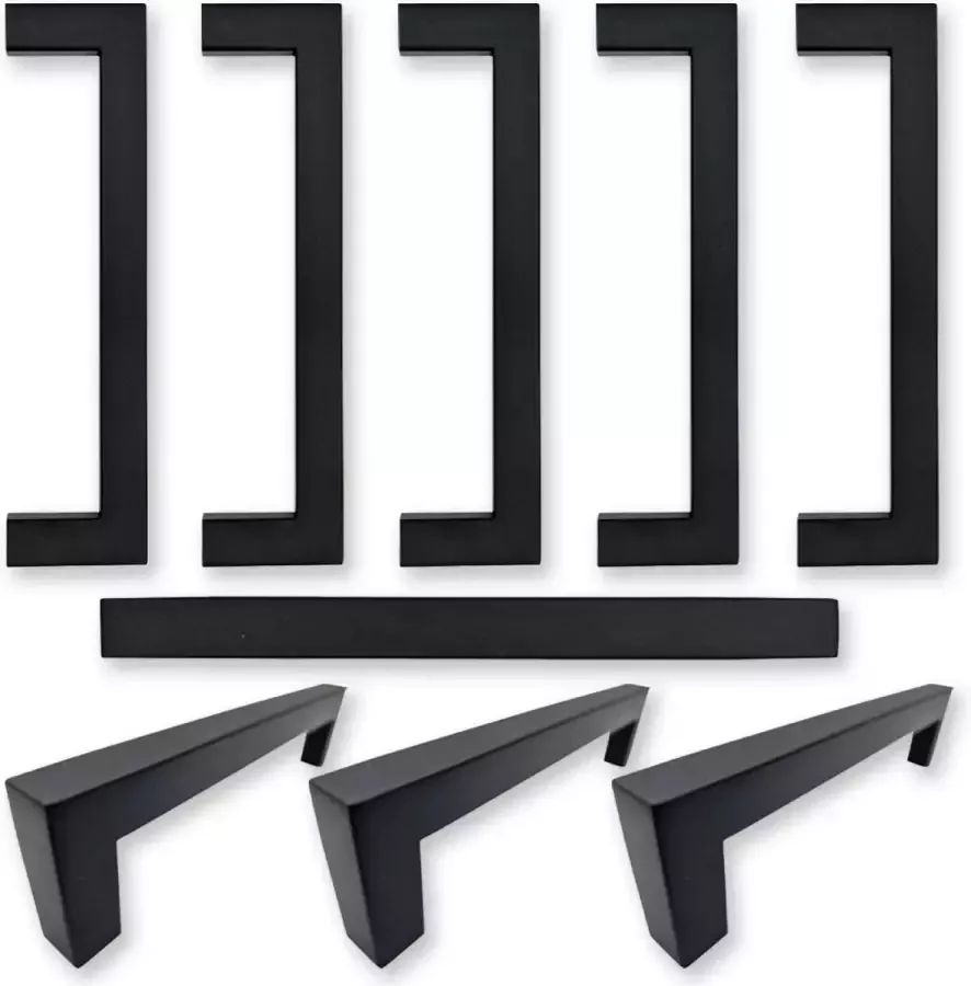 By MJM 10X Handgreep zwart RVS Handgreep zwart 160mm Handgrepen handgreep keuken Meubelbeslag handgrepen keukenkastjes handgrepen kast Keukengrepen zwart Kastgrepen Meubelgrepen Deurgreep zwart Dallas Serie - Foto 4