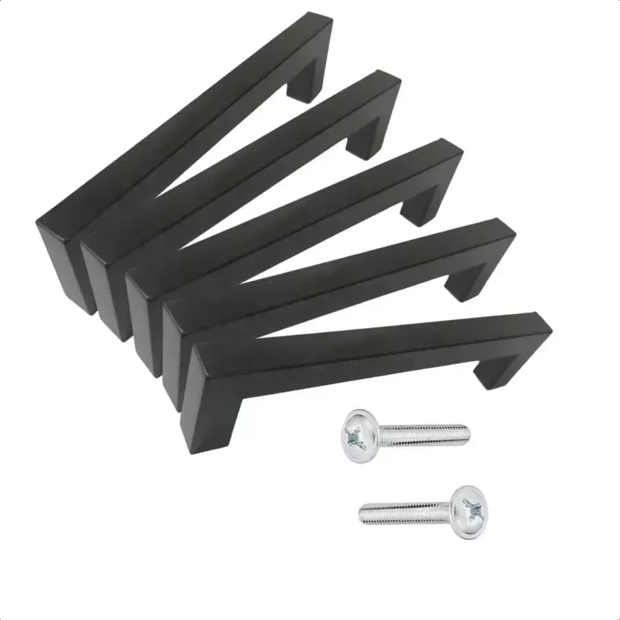 By MJM Handgreep Keukengreep Zwart 192 mm 5 Stuks Modern Handgrepen kast Handgrepen voor deurtjes Deurgreep Meubelgreep Handgreep Zwart meubelgrepen Keukengreep Keukenkastjes Greep Zwart Meubelbeslag greepjes Inclusief schroeven - Foto 2