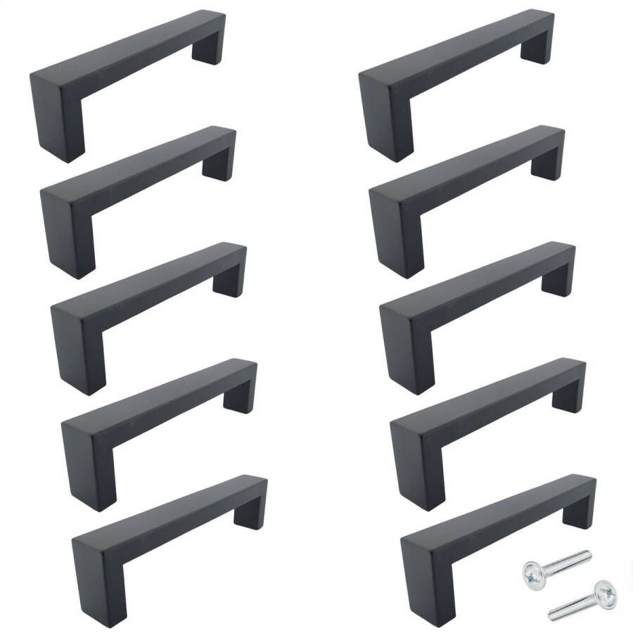 By MJM Handgreep Atlanta RVS zwart 128 mm 20 Stuks Strak Handgreep kast Handgrepen voor deurtjes Deurgreep Meubelgreep Handgreep Zwart meubelgrepen handgreep keukenkastjes Greep Zwart Meubelbeslag handgreep badkamer schroeven