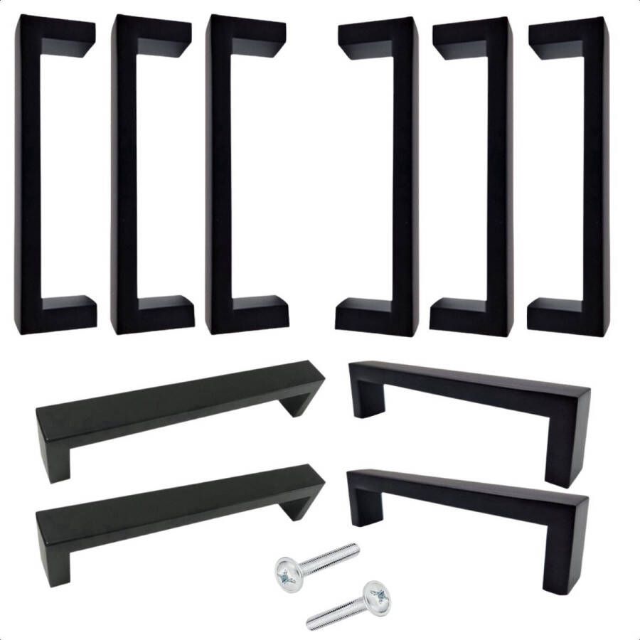 By MJM Handgreep Atlanta RVS zwart 128 mm 20 Stuks Strak Handgreep kast Handgrepen voor deurtjes Deurgreep Meubelgreep Handgreep Zwart meubelgrepen handgreep keukenkastjes Greep Zwart Meubelbeslag handgreep badkamer schroeven - Foto 2
