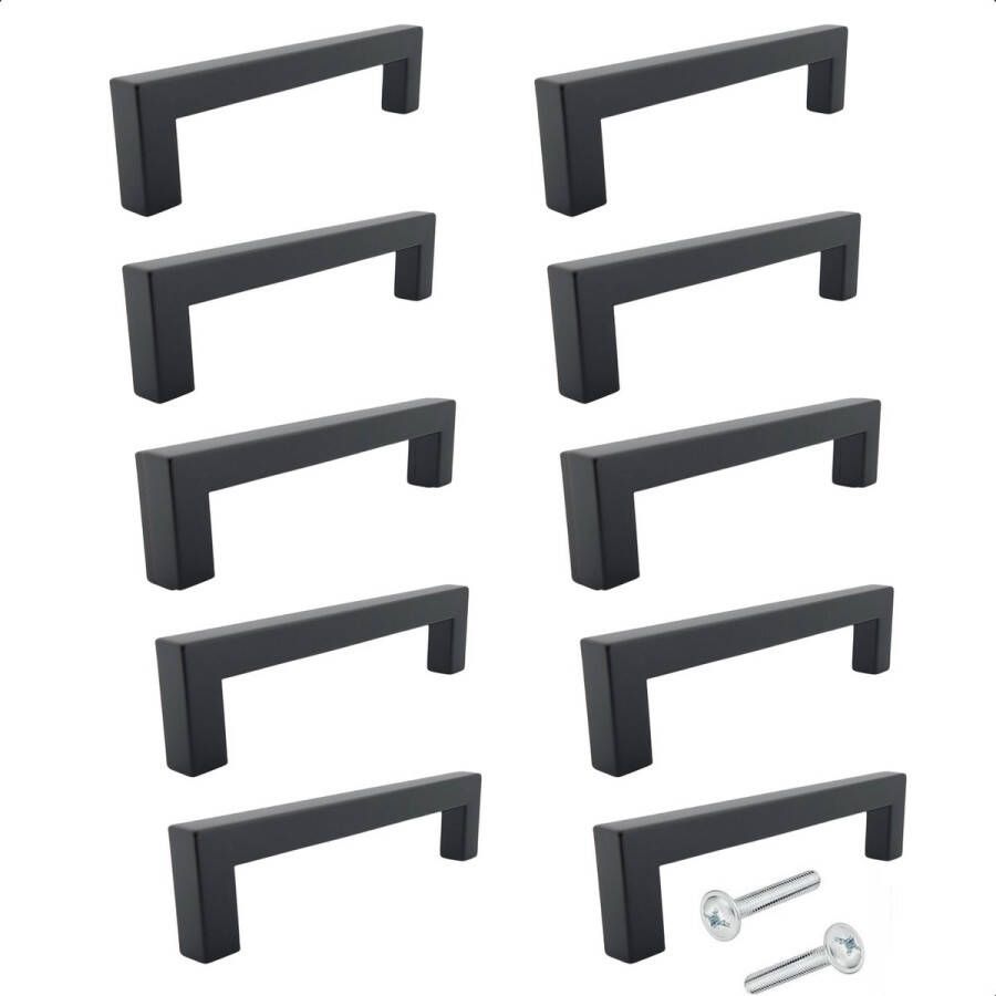 By MJM Handgreep Dallas zwart 96 mm 20 Stuks Modern Handgreep kast Handgrepen voor deurtjes Deurgreep Meubelgreep Handgreep Zwart meubelgrepen handgreep keukenkastjes Greep Zwart Meubelbeslag handgreep badkamer schroeven