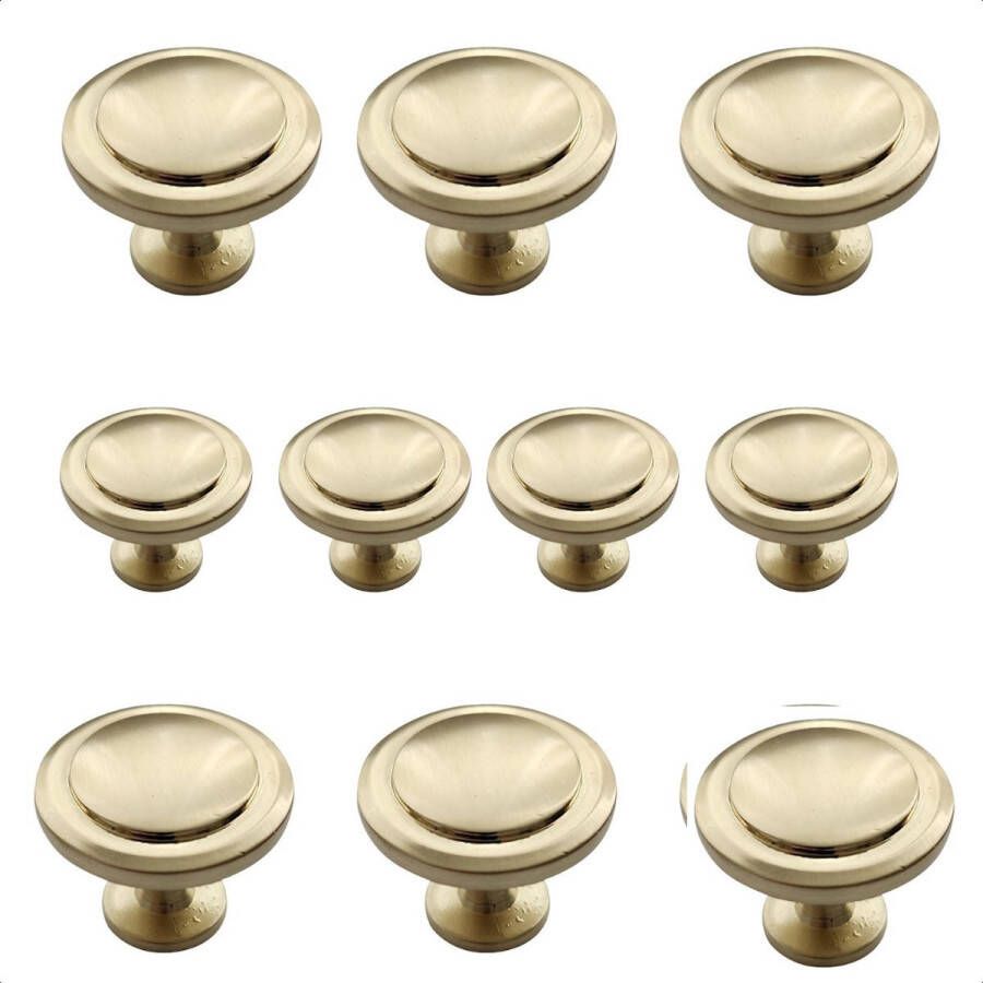By MJM Kastknoppen Memphis goud rond 20 Stuks Diameter 32 mm Kastknop Meubelknop Deurknoppen voor kasten Meubelbeslag Deurknopjes Meubelknoppen