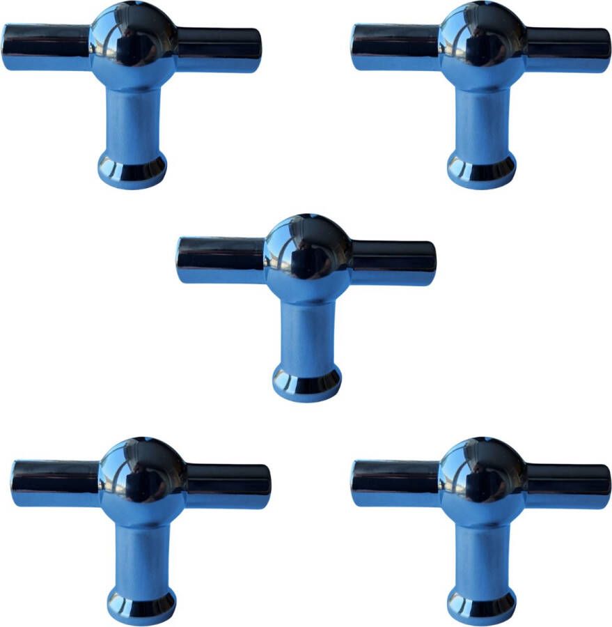 By MJM Kastknoppen Kansas T-Greep Chroom 5 Stuks Kastknop Meubelknop T-Greep deurknoppen voor kasten Meubelbeslag deurknopjes - Foto 2