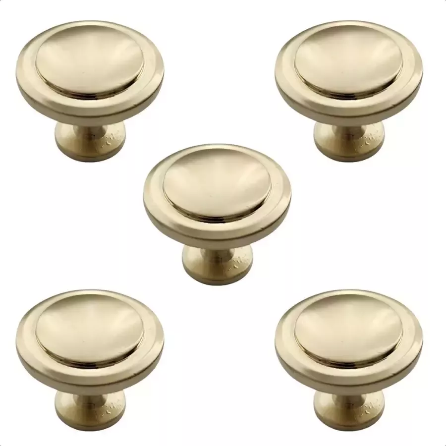 By MJM Meubelknop goud rond 5 Stuks Diameter 32 mm Kastknop Meubelknop Deurknoppen voor kasten kastknoppen Meubelbeslag Deurknopjes Meubelknoppen - Foto 2