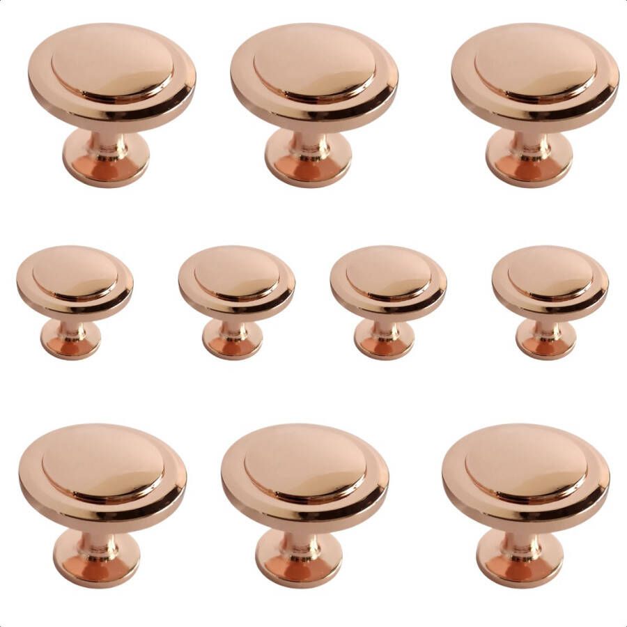 By MJM Meubelknop Memphis rose goud rond 10 STUKS Diameter 29 mm Kastknop Meubelknop Deurknoppen voor kasten Kastknoppen Meubelbeslag Deurknopjes Meubelknoppen