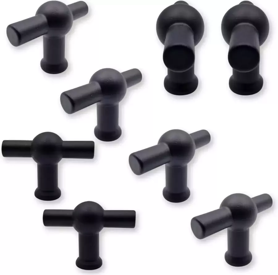 By MJM Meubelknop T-Greep zwart 10 Stuks Kastknop Meubelknop T-Greep deurknoppen voor kasten kastknoppen Meubelbeslag deurknopjes - Foto 3