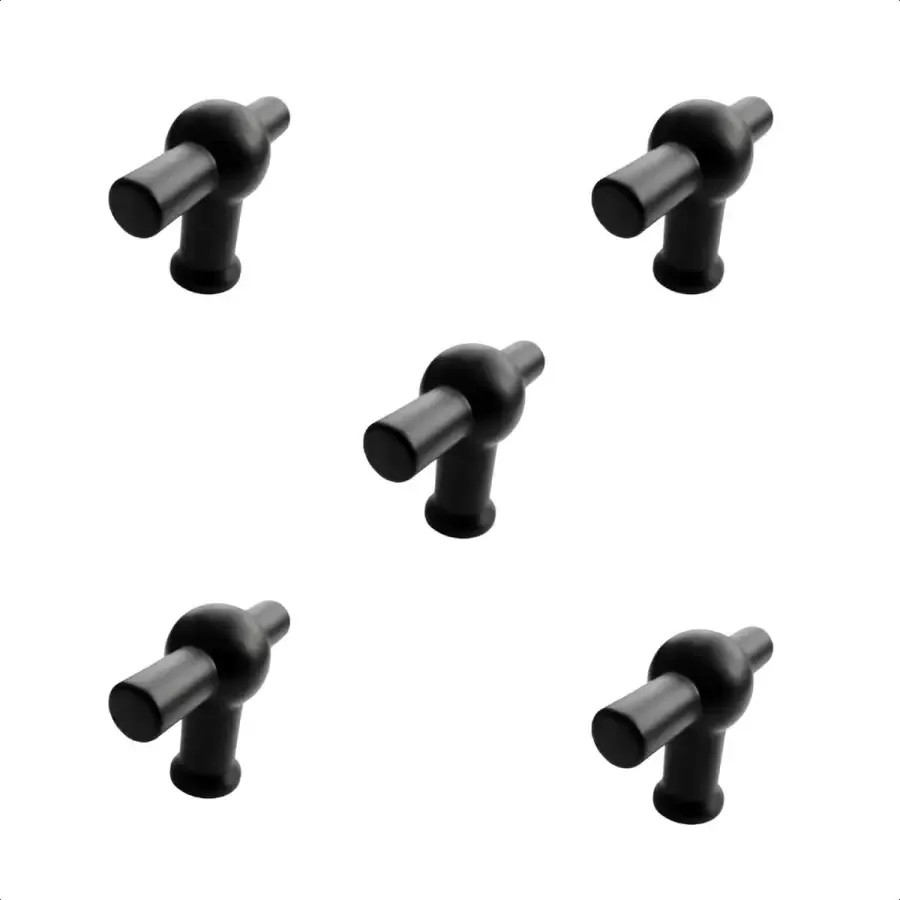 By MJM Meubelknop T-Greep zwart 5 Stuks Kastknop Meubelknop T-Greep deurknoppen voor kasten kastknoppen Meubelbeslag deurknopjes - Foto 2