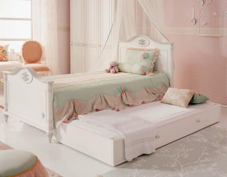 By MM Store Romantic twijfelaar meisjes bed 200 x 120 cm