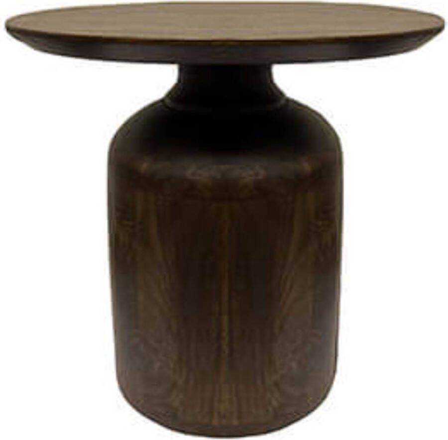 by Mooss Bijzettafel bruine tafel walnoot organische vorm hout diameter 50cm