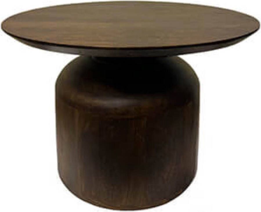 By Mooss Bijzettafel bruine tafel walnoot organische vorm hout diameter 60cm - Foto 1