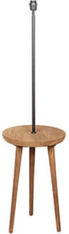 By Mooss Bijzettafel tafel met verlichting modern houten tafel bruin hout rond 40cm