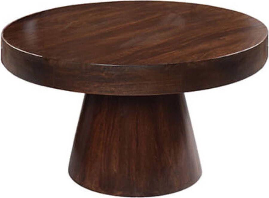 by Mooss Bijzettafel walnoot houten tafel salontafel massief hout diameter 70cm