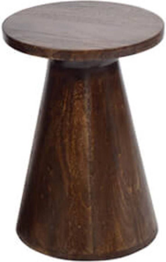 By Mooss Bijzettafel walnoot strakke gladde vormgeving rond tafel hout diameter 37cm - Foto 1